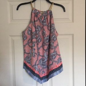 Chain Detail Printed Halter Tank!